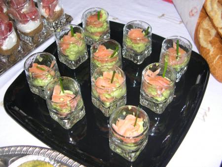 Guacamole et chiffonnade de saumon