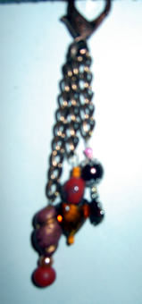 coeur marron et perles